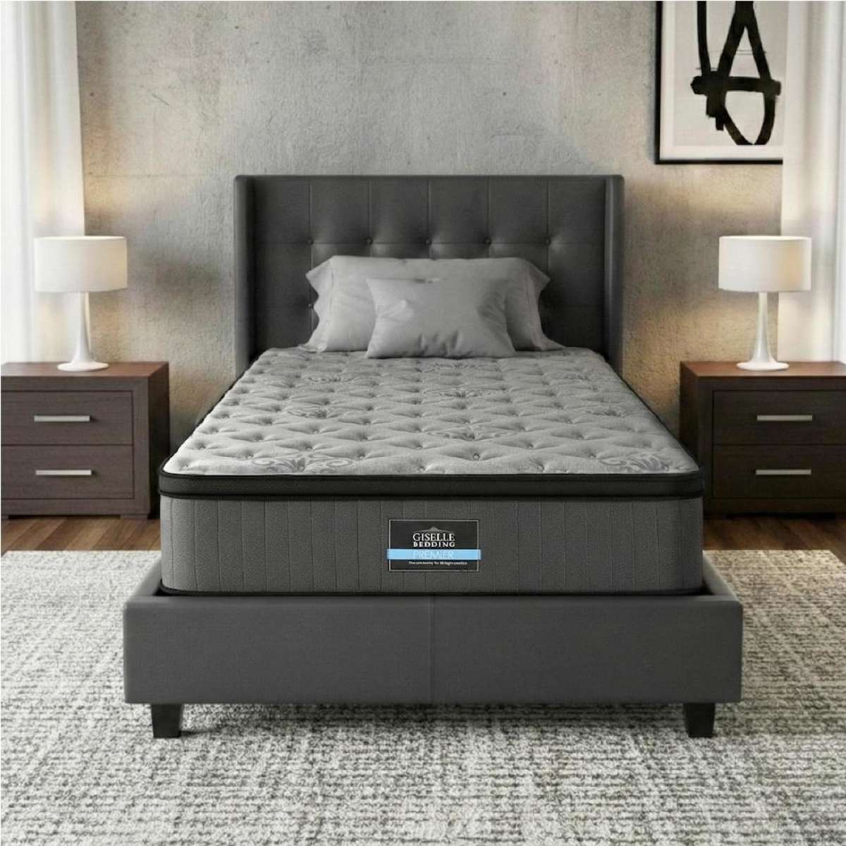 Giselle Mattress Pocket Spring 34cm Euro Top Latex Foam King Queen Double Single Single