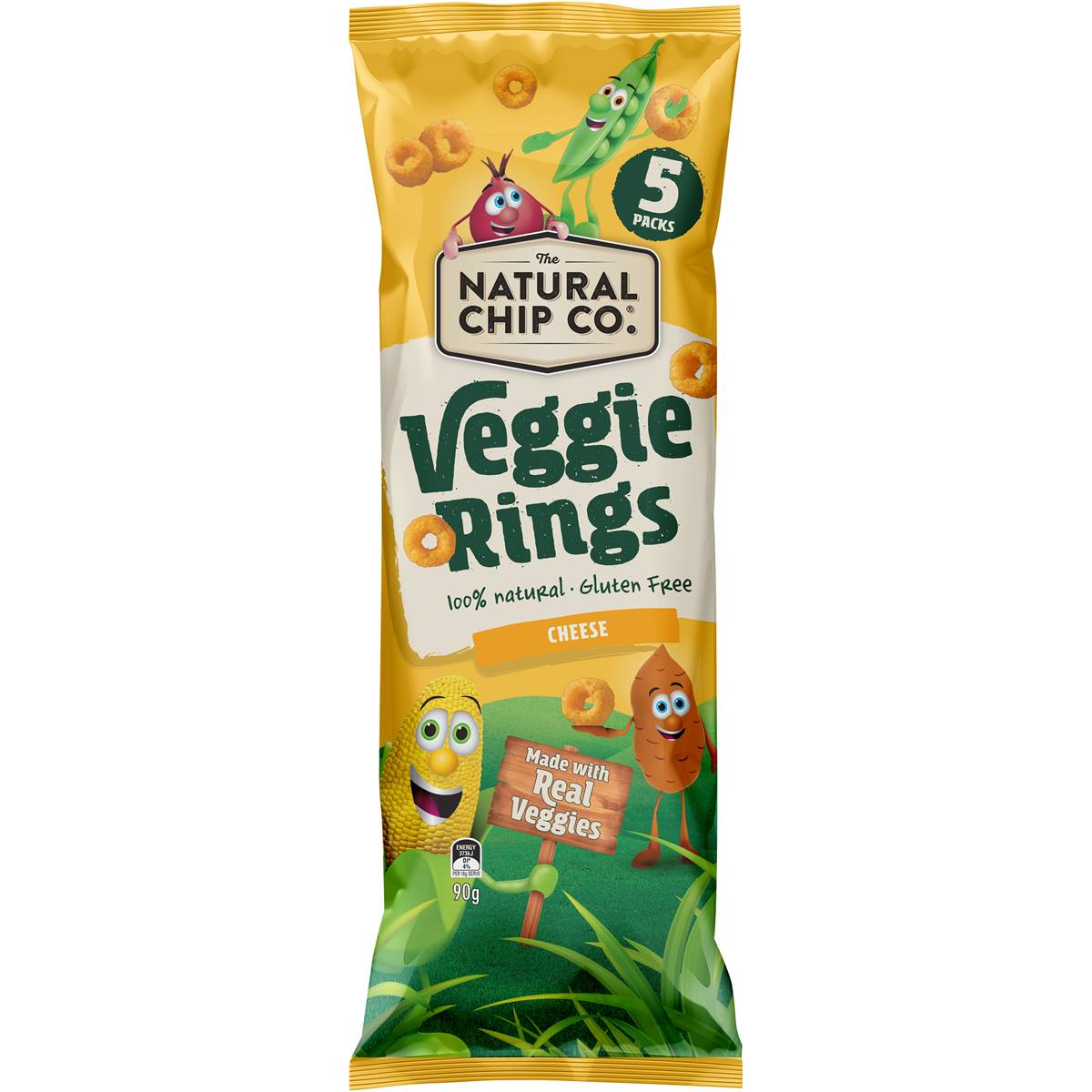 Calories in The Natural Chip Co. Veggie Rings Cheese