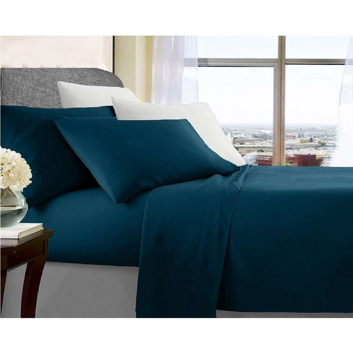 Opulence Ultra Soft Microfibre Sheet Sets Wrinkle Free All Size Sailor Blue / Queen