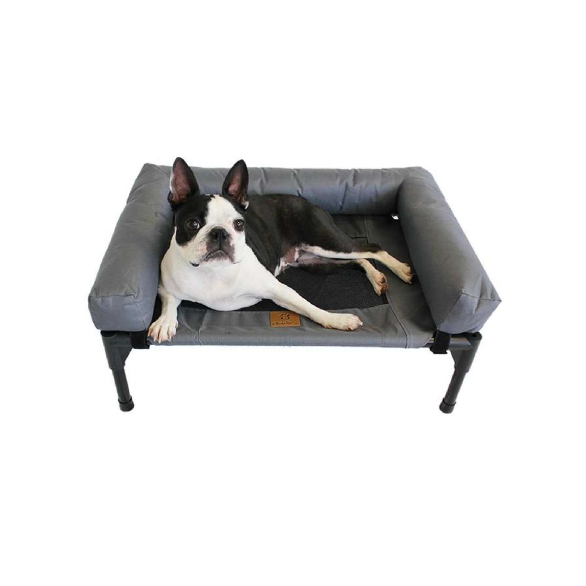 Charlie's Elevated Trampoline Bolster Sofa Dog Bed Grey (Small, Medium, Large) Large