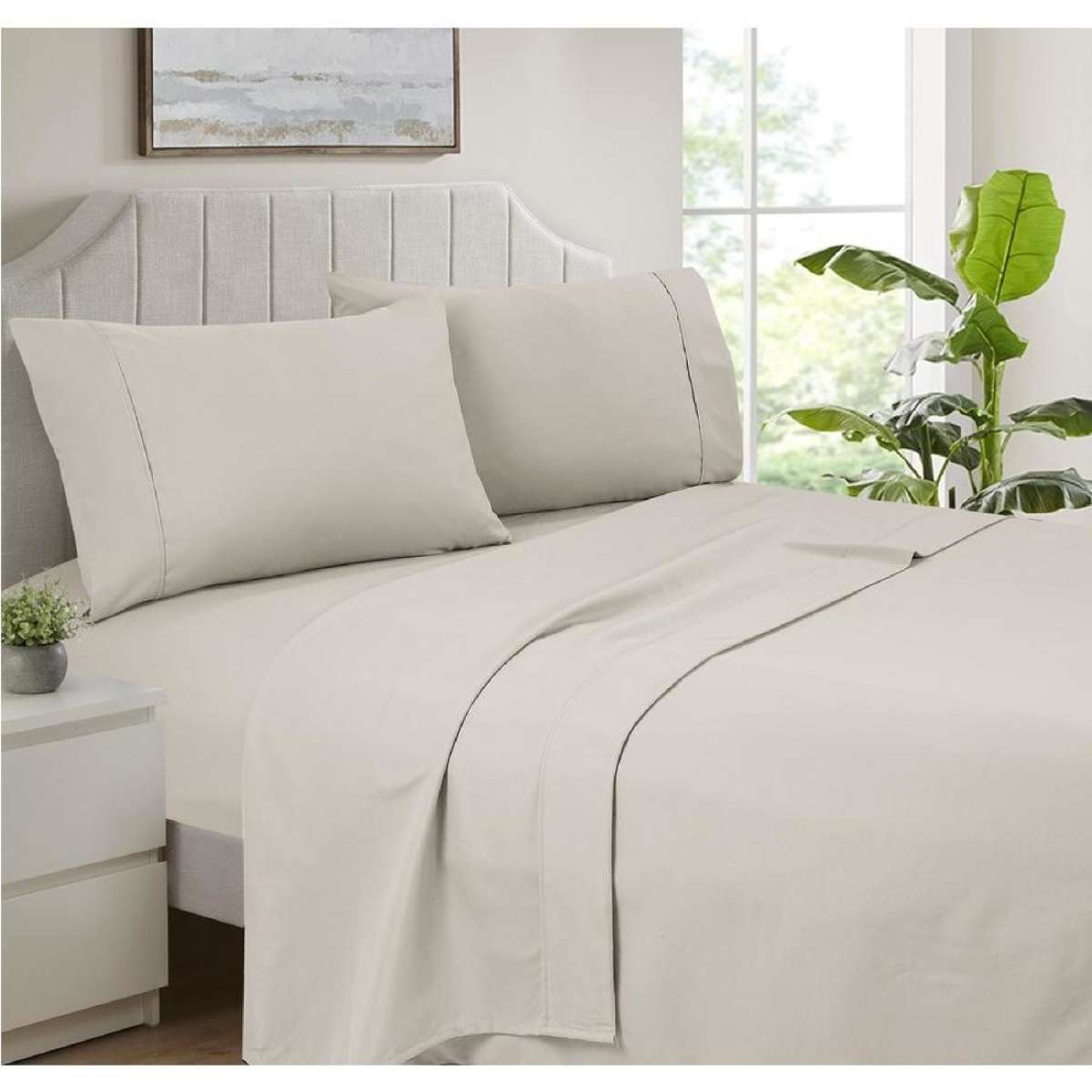 Opulence Ultra Soft Microfibre Sheet Sets Wrinkle Free All Size Sand / Queen