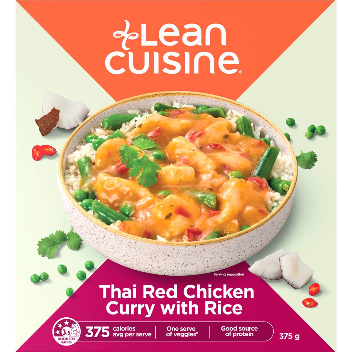 Lean Cuisine Thai Red Chicken Curry With Rice Frozen Meal 375g