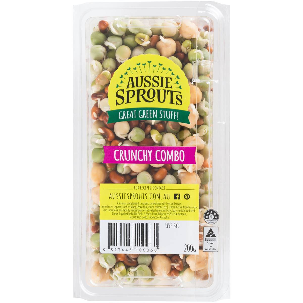 Calories in Aussie Sprouts Sprouts Crunch Combo