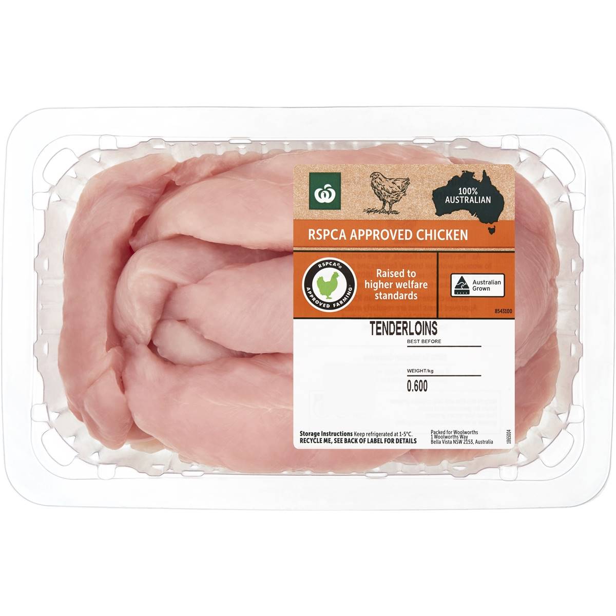 Woolworths RSPCA Approved Chicken Tenderloins 600g