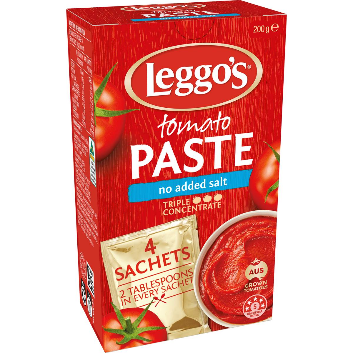 Calories in Leggos Tomato Paste No Added Salt Sachets calcount