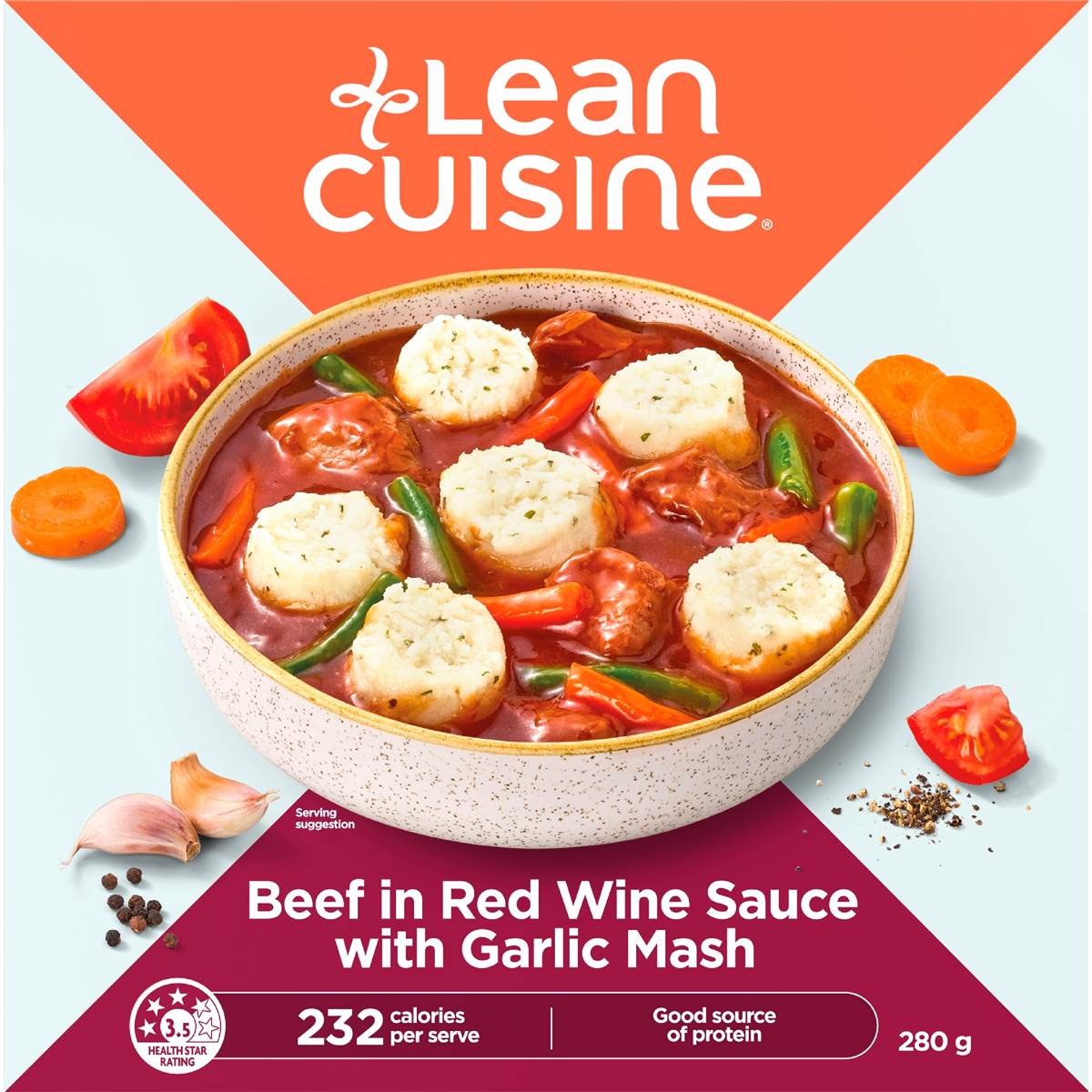 Lean Cuisine Beef In Red Wine Sauce With Garlic Mash Frozen Meal