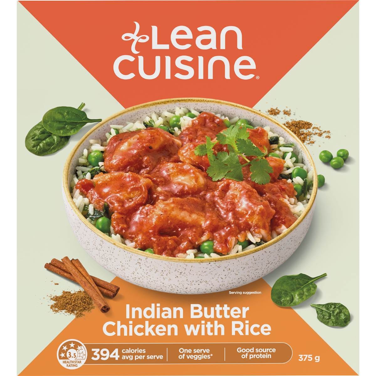 Lean Cuisine Indian Butter Chicken With Rice Frozen Meal 375g
