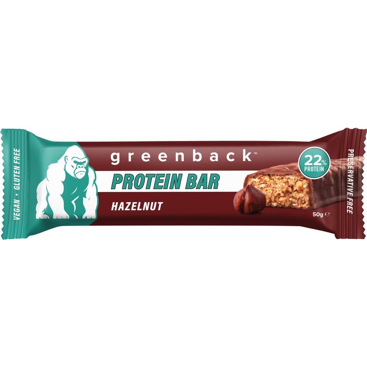 Greenback Hazelnut Protein Bar 50g