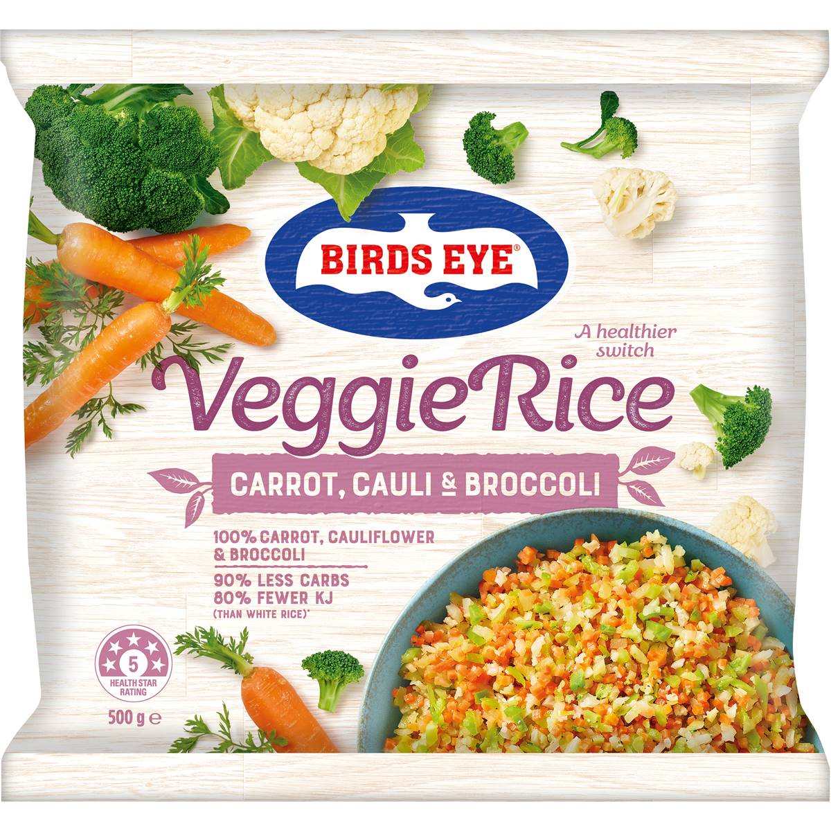 Calories in Birds Eye Veggie Rice Carrot, Cauli & Broccoli calcount