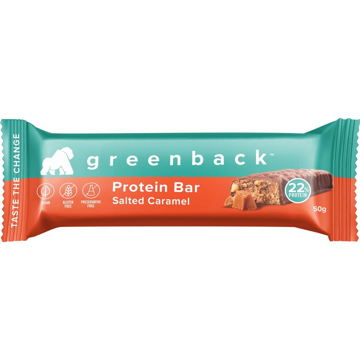 Greenback Salted Caramel Protein Bar 50g