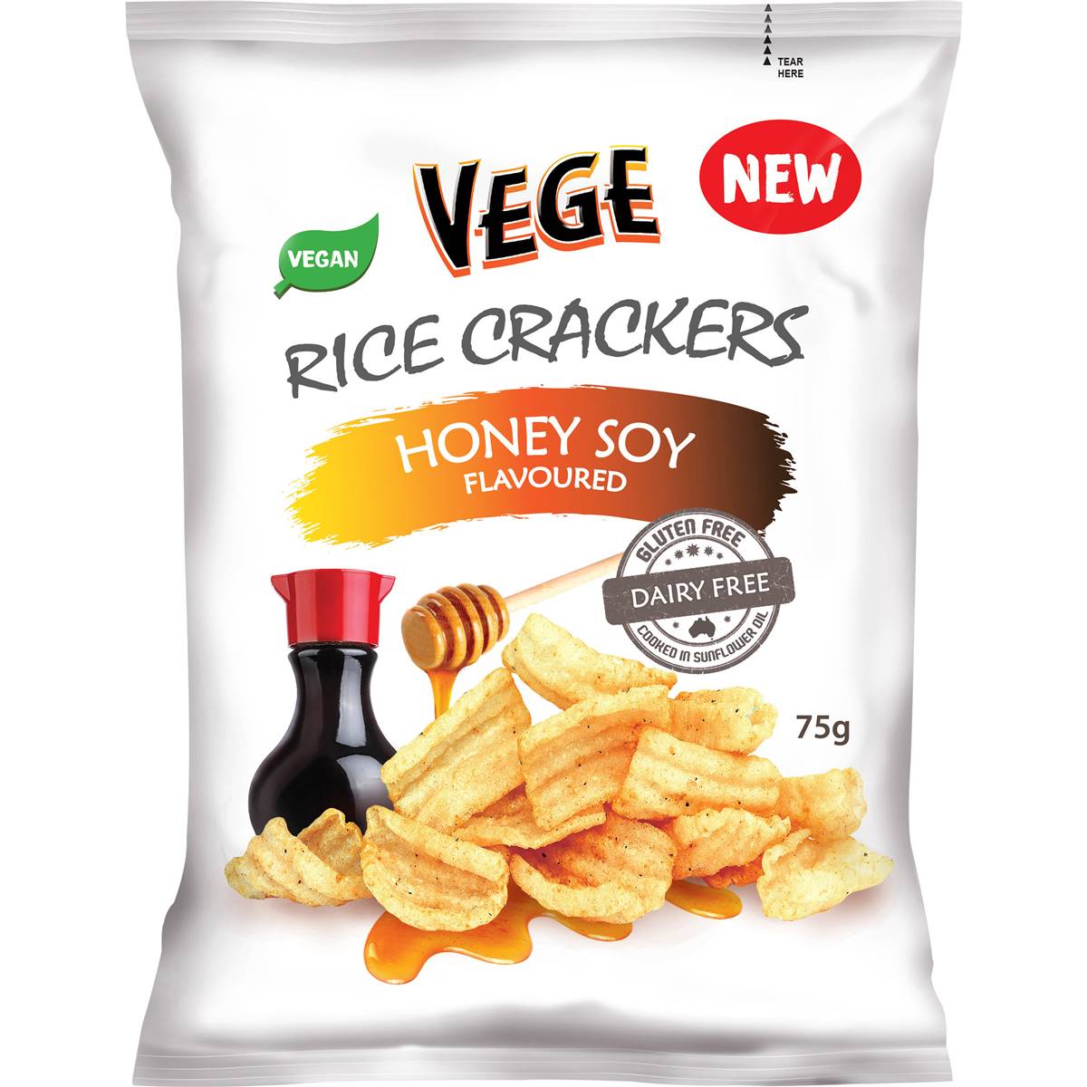 Calories in Vege Chips Rice Crackers Honey Soy