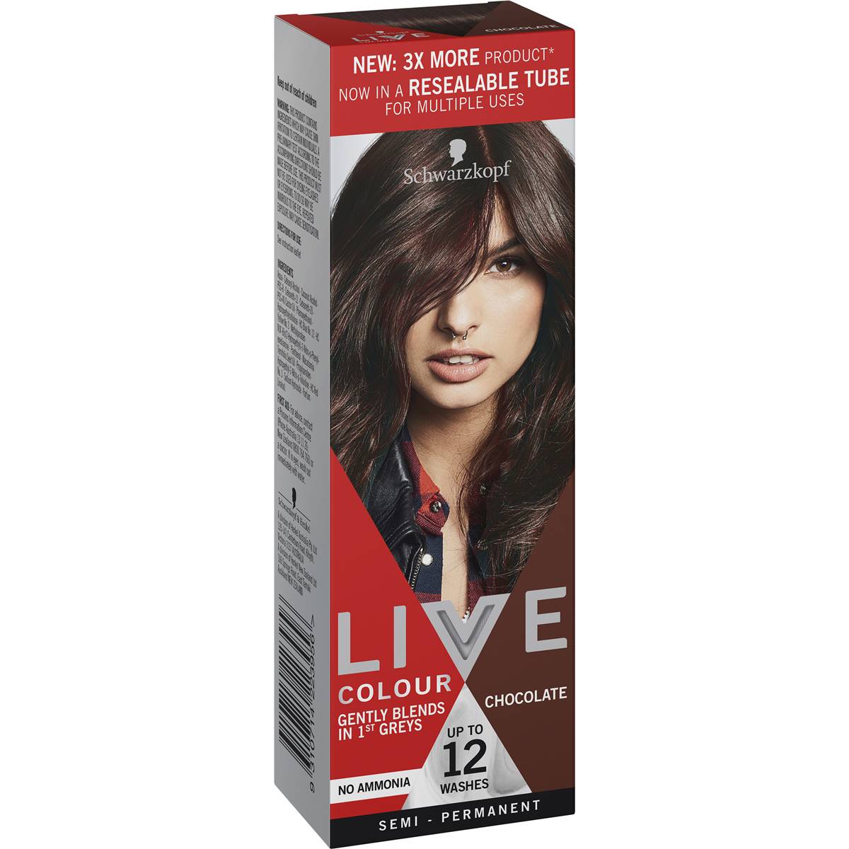 Schwarzkopf Live Colour Brown Hair Dye Chocolate Semi Permanent each