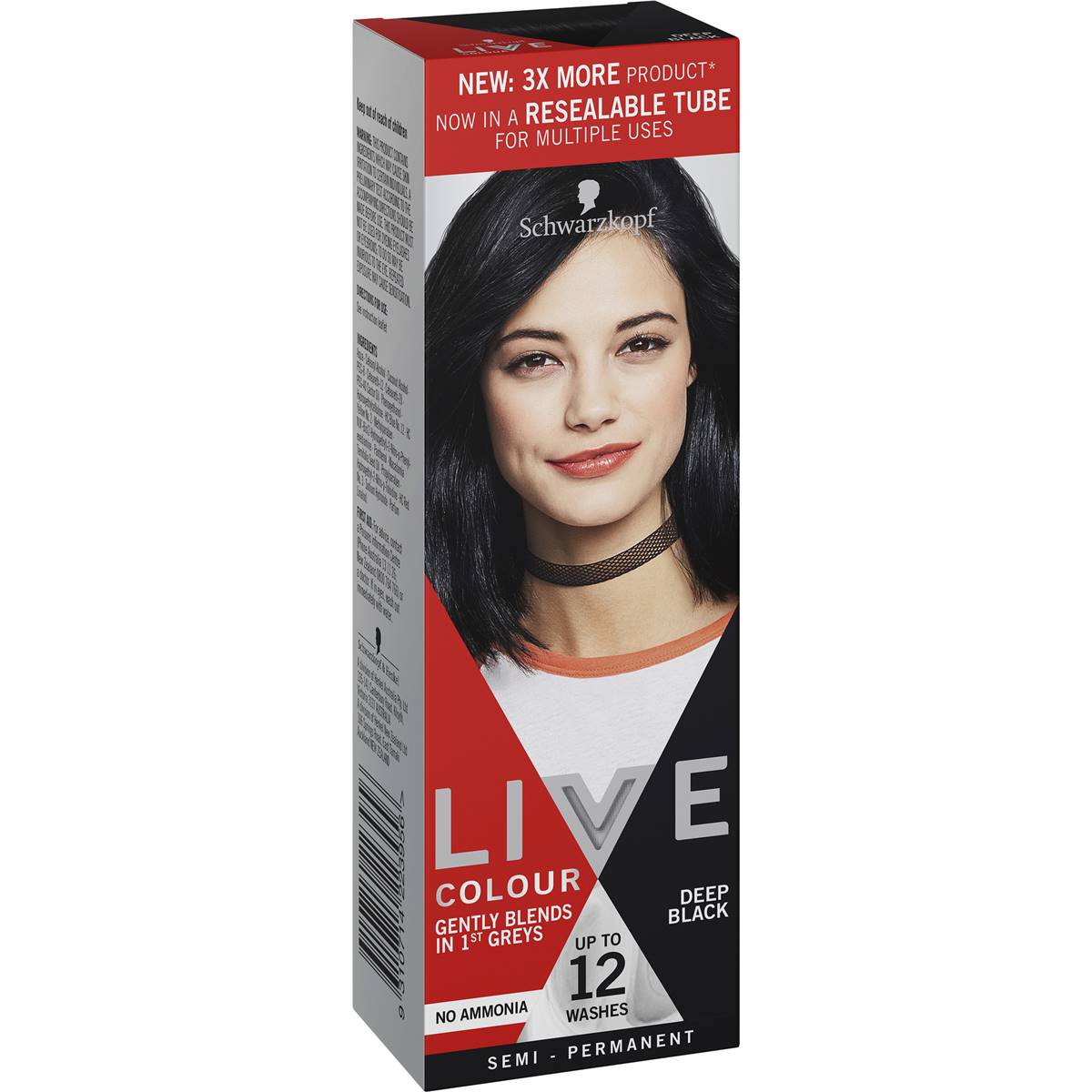 Schwarzkopf Live Colour Hair Dye Deep Black Semi Permanent each