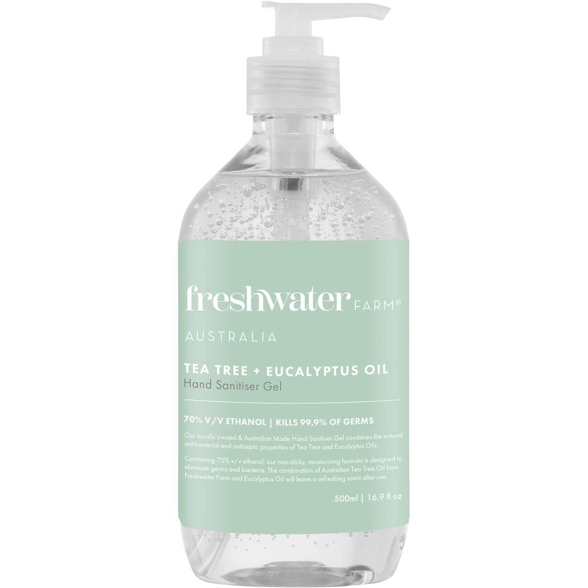 Freshwater Farm Australia Tea Tree + Eucalyptus Oil Hand Sanitiser Gel 500mL