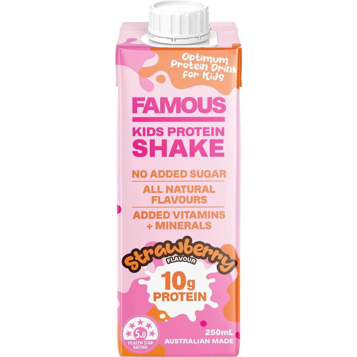 Famous Kids Protein Shake Strawberry Flavour 250mL