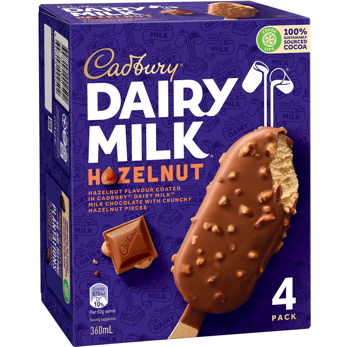 Calories in Cadbury Dairy Milk Hazelnut Block Calorie Counter Australia