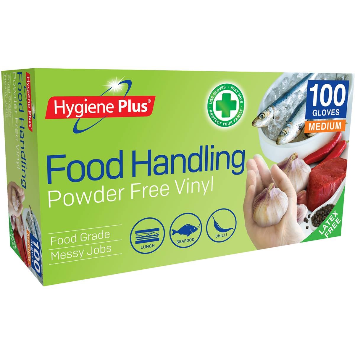 Hygiene Plus Food Handling Powder Free Vinyl Gloves Medium
