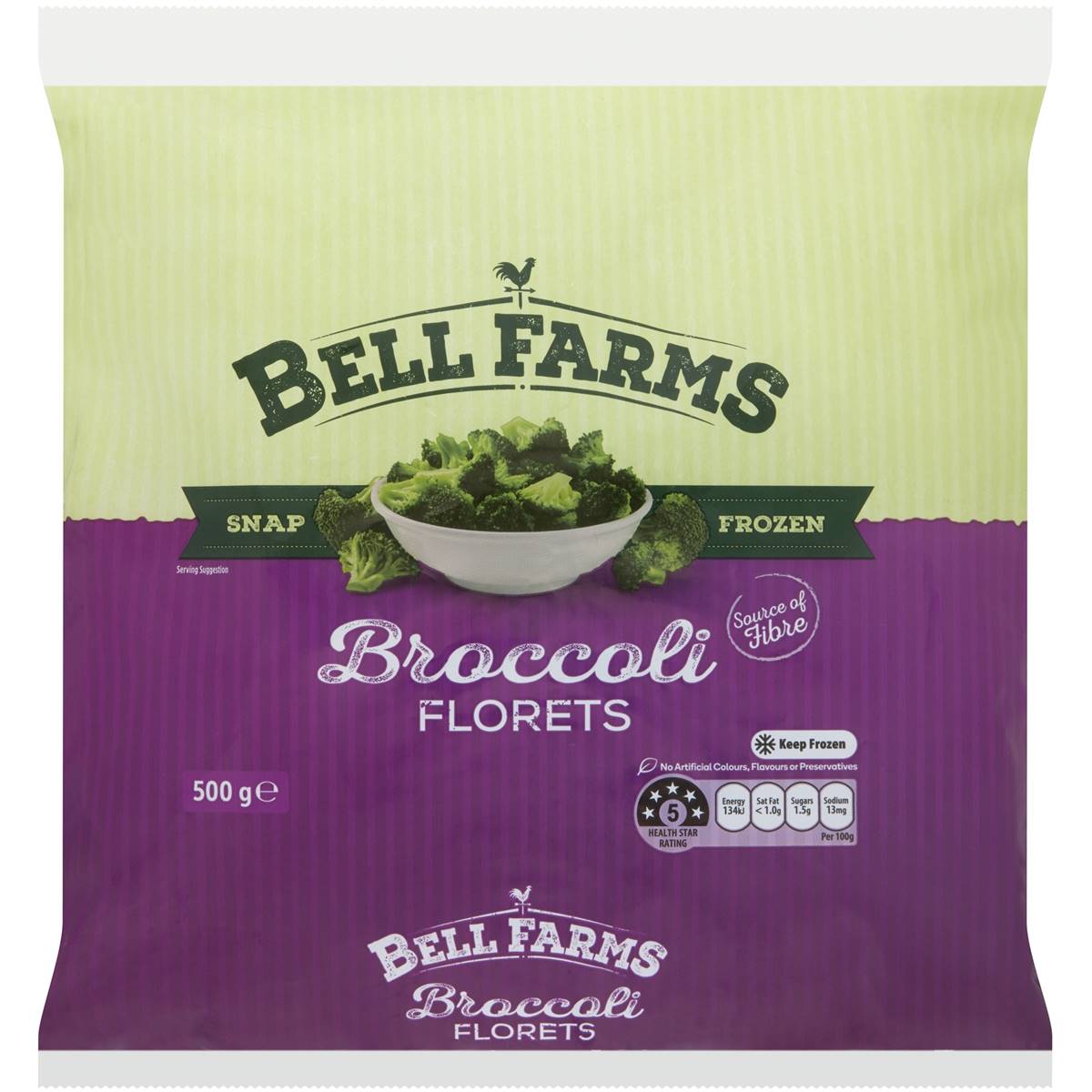Calories in Bell Farms Snap Frozen Broccoli Florets