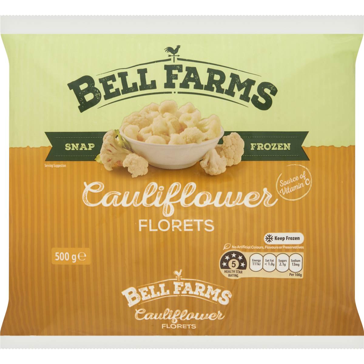 Calories in Coles Cauliflower Florets Prepacked calcount