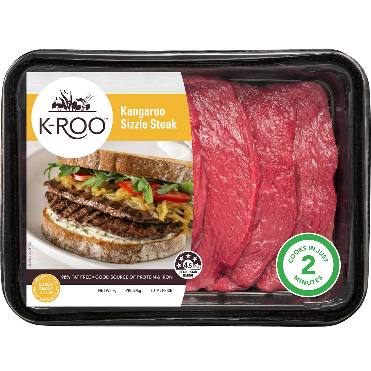 Calories In K Roo Kangaroo Sizzle Steak Calcount   120304 