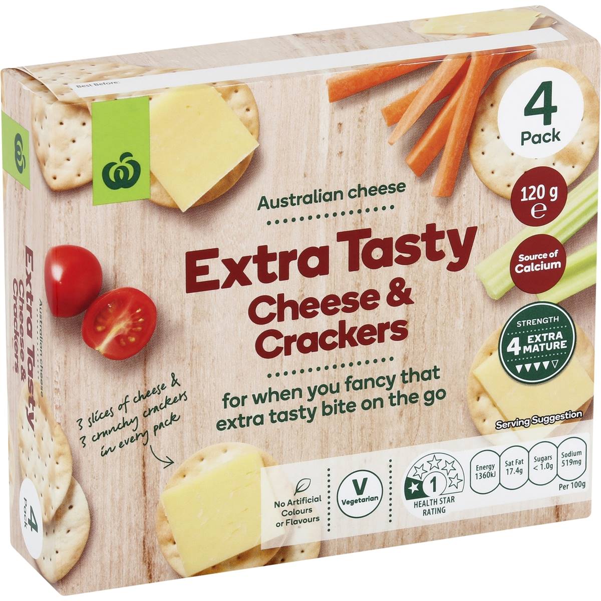 Calories in Woolworths Extra Tasty Cheese & Crackers