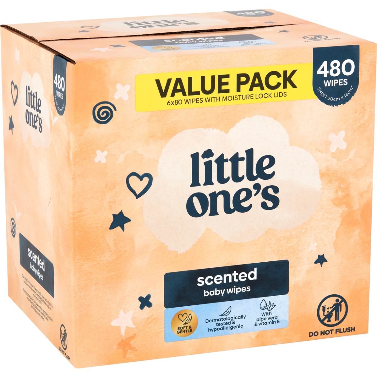 Little One's Baby Wipes Scented 480 pack