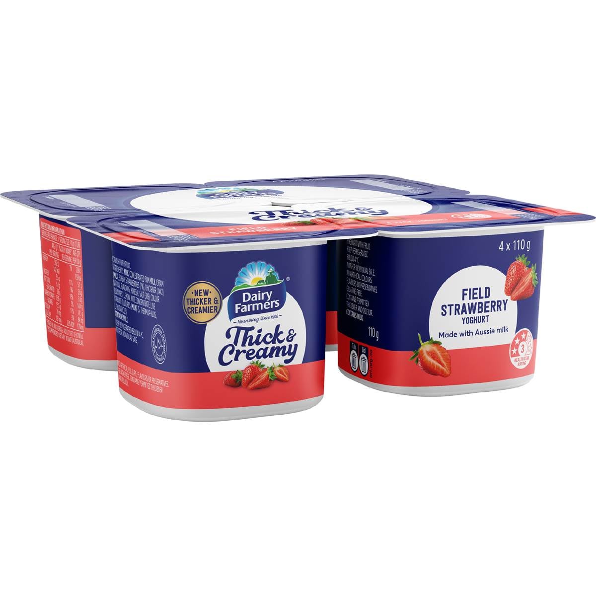 Dairy Farmers Thick & Creamy Strawberry Yoghurt 110g x 4 pack