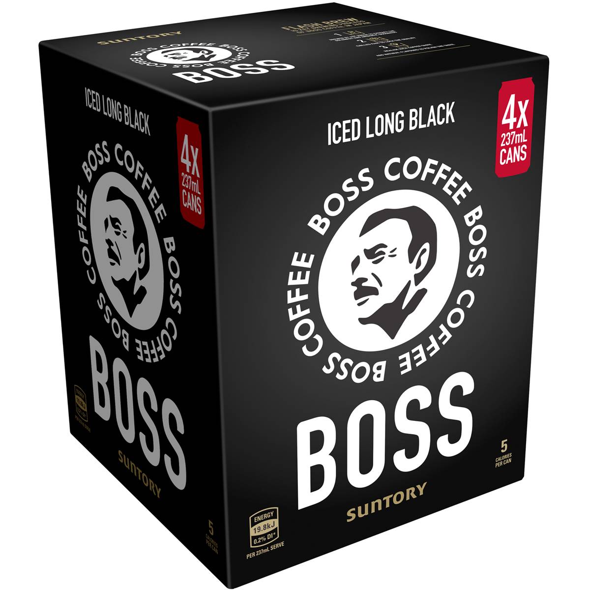 Calories in Suntory Boss Coffee Iced Long Black Cans