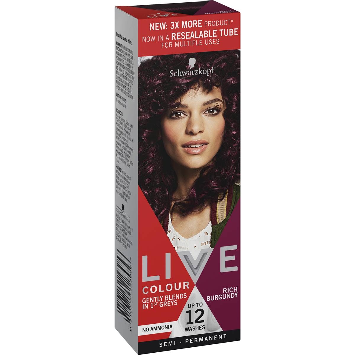 Schwarzkopf Live Colour Purple Hair Dye Rich Burgundy Semi Permanent each