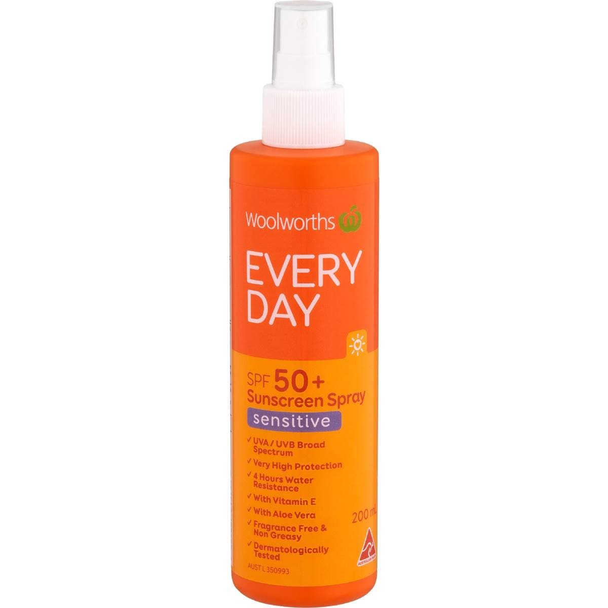 Woolworths SPF 50+ Everyday Sensitive Sunscreen Spray