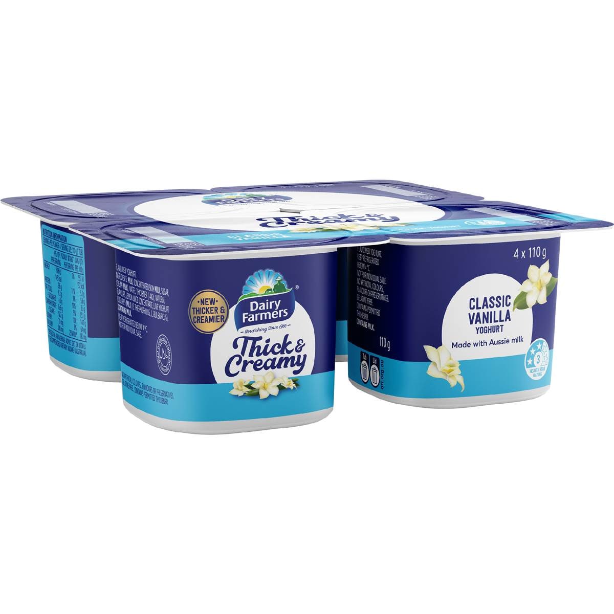 Dairy Farmers Thick & Creamy Vanilla Yoghurt 110g x 4 pack