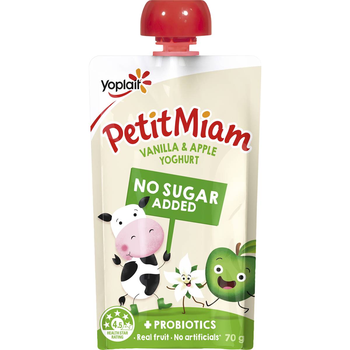 Calories in Yoplait Petit Miam Kids Yoghurt Pouch Vanilla & Apple