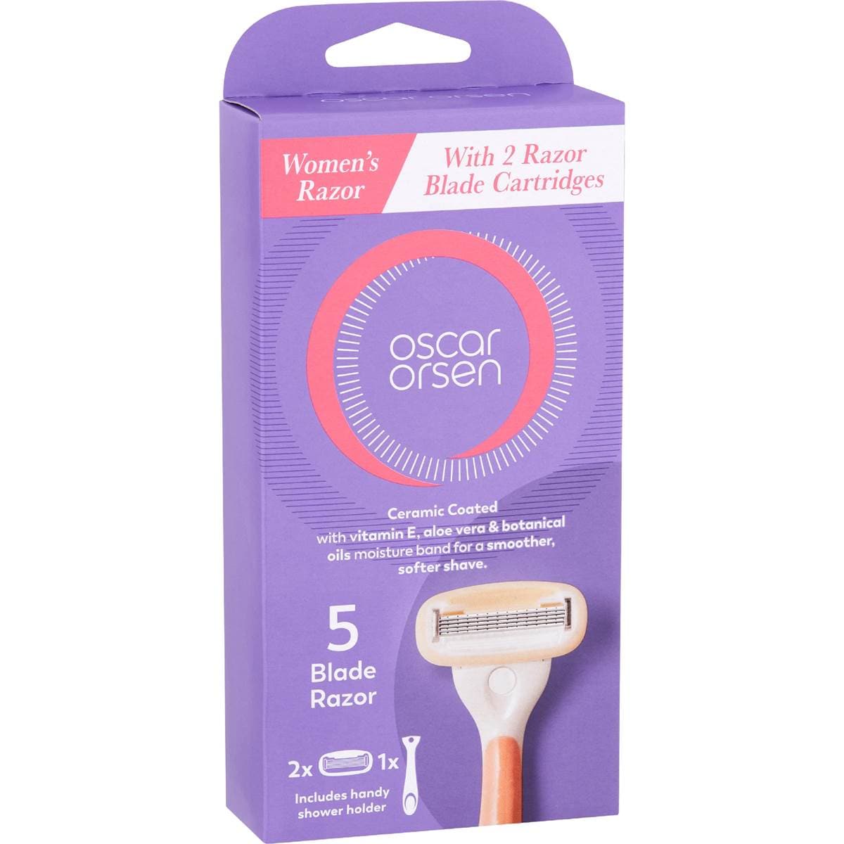 Oscar Orsen Womens Razor With 2 Razor Blade Cartridges
