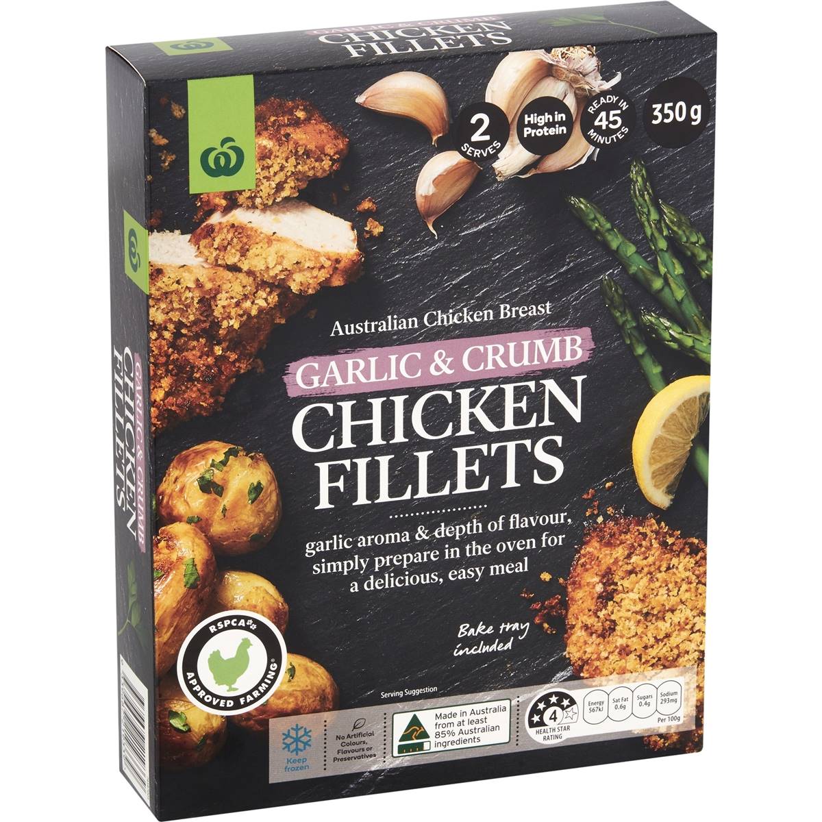 Calories in Woolworths Chicken Breast Fillets Garlic & Crumb
