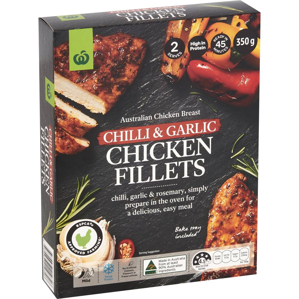 Calories in Woolworths Chicken Breast Fillets Chilli & Garlic