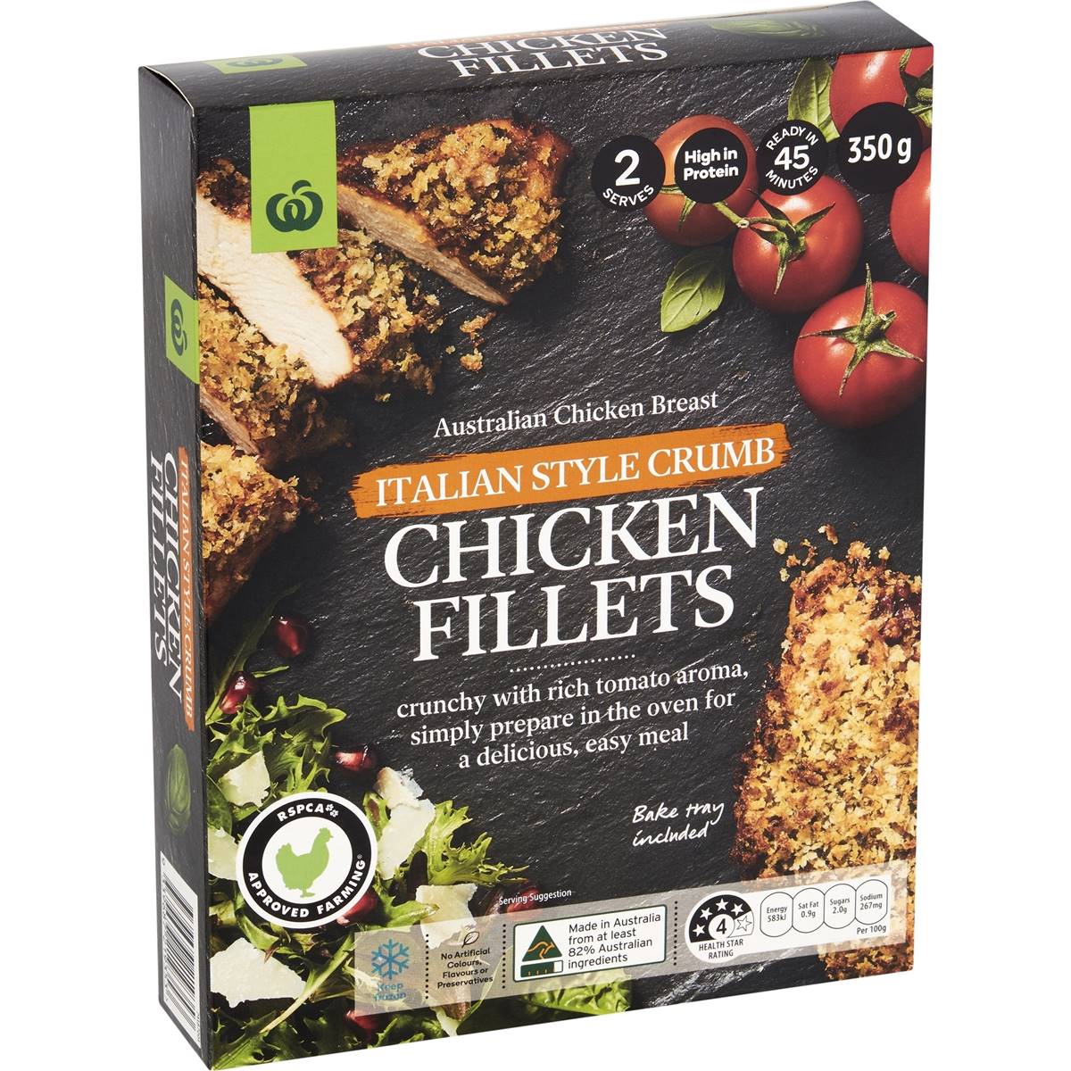 Calories in Woolworths Italian Style Crumb Chicken Fillets