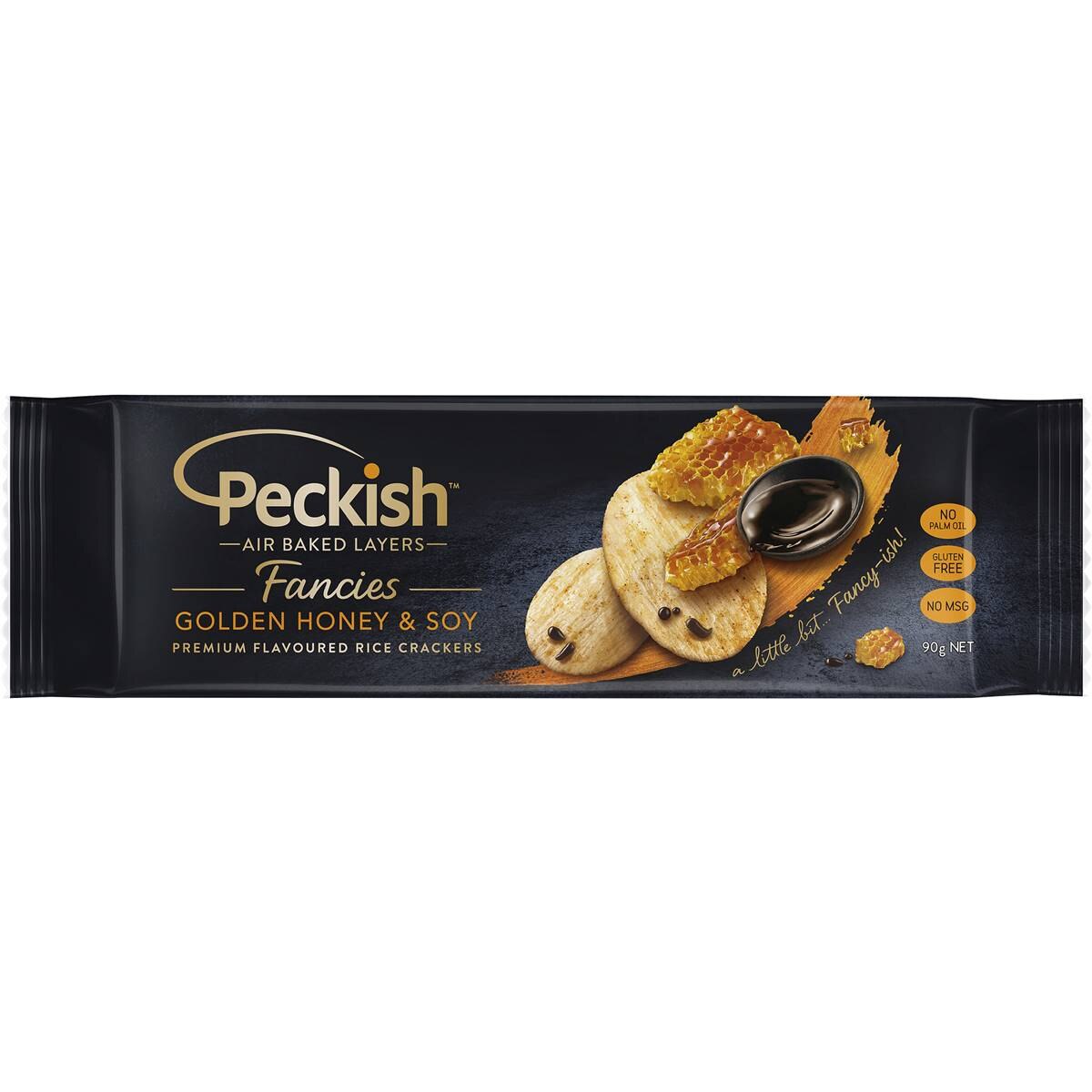 Calories in Peckish Fancies Golden Honey Soy Rice Crackers