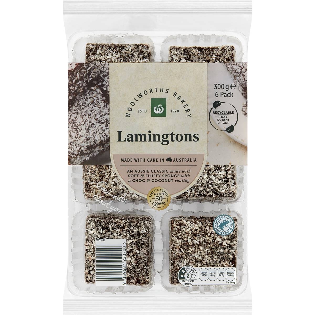 Calories in Woolworths Lamingtons