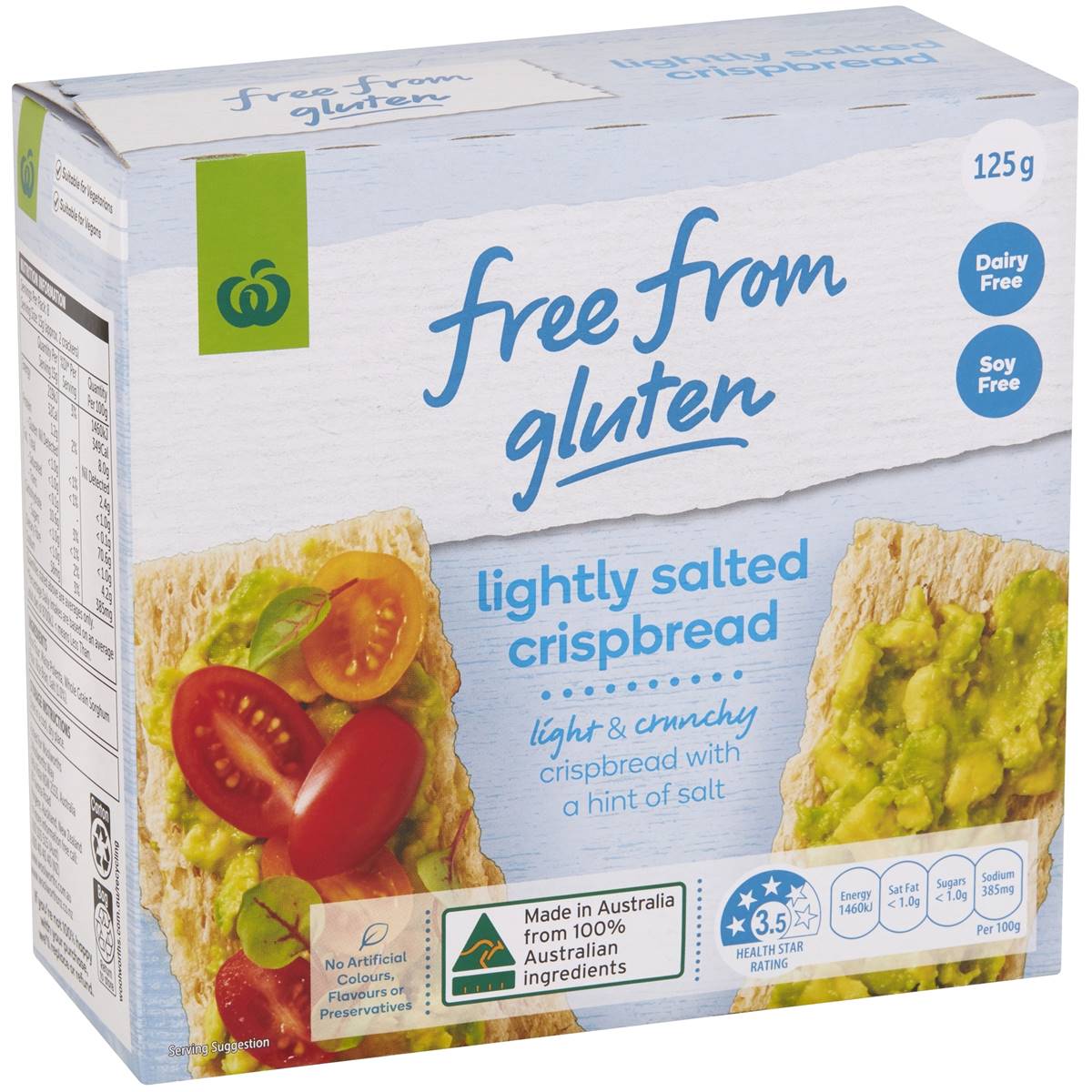 Calories in Woolworths Free From Gluten Lightly Salted Crispbread