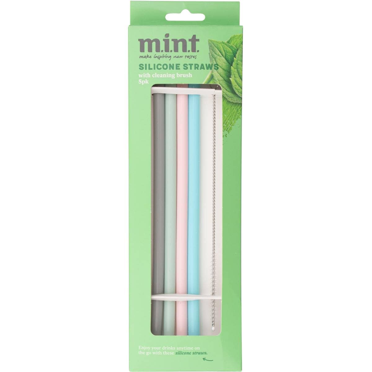 MINT Silicone Straws With Cleaning Brush