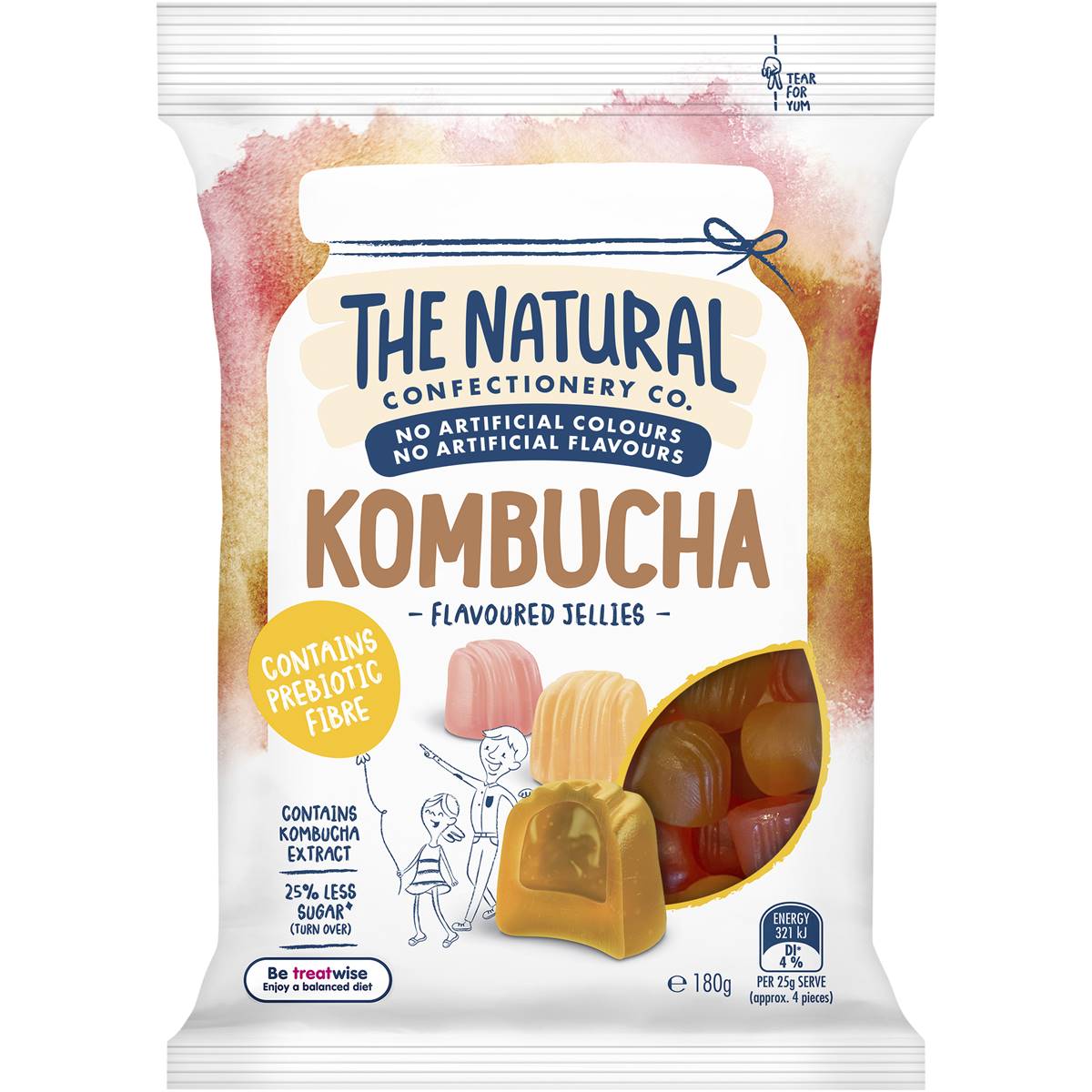 Calories in The Natural Confectionery Co. Kombucha Flavoured Lollies