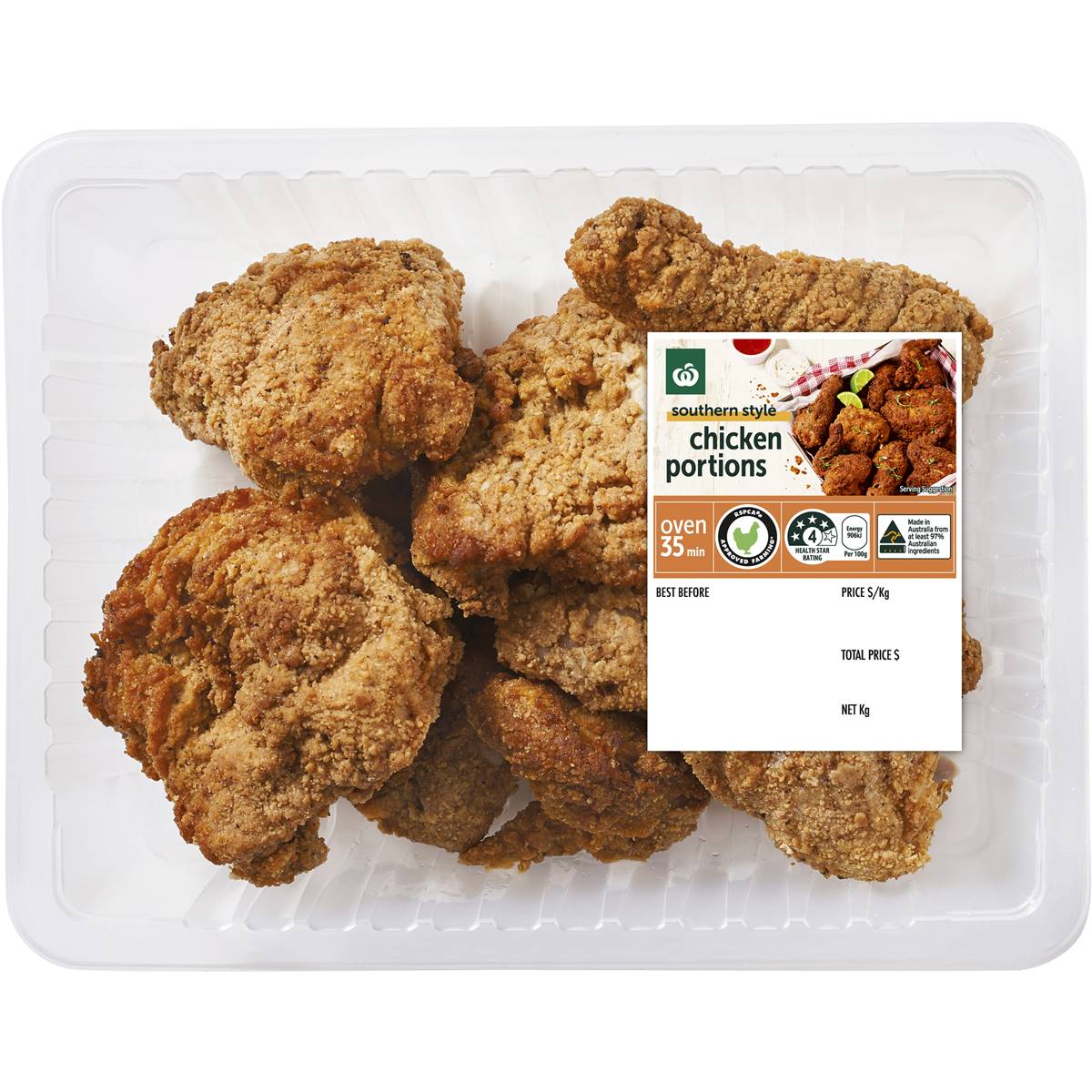 Calories in Woolworths Southern Style Chicken Portions