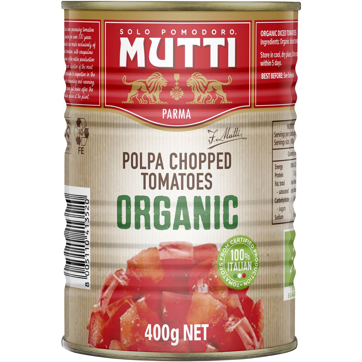 Calories in Mutti Polpa Chopped Tomato calcount