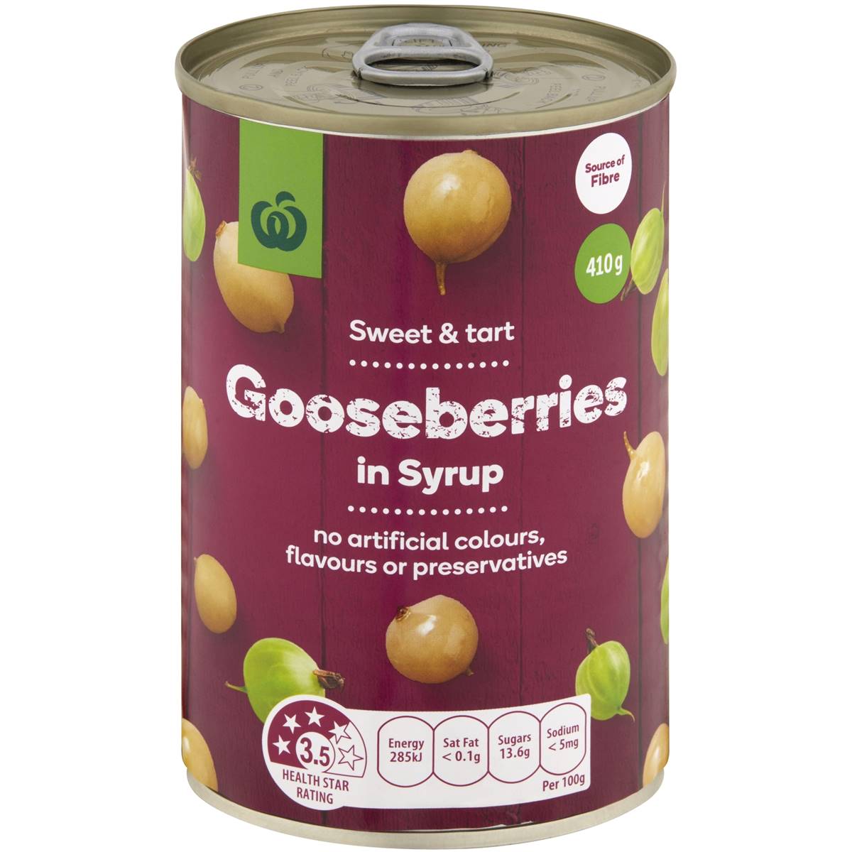 Calories in Woolworths Gooseberries In Syrup