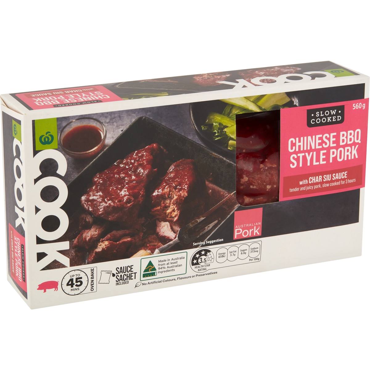 Calories in Woolworths Cook Chinese Bbq Style Pork With Char Siu Sauce