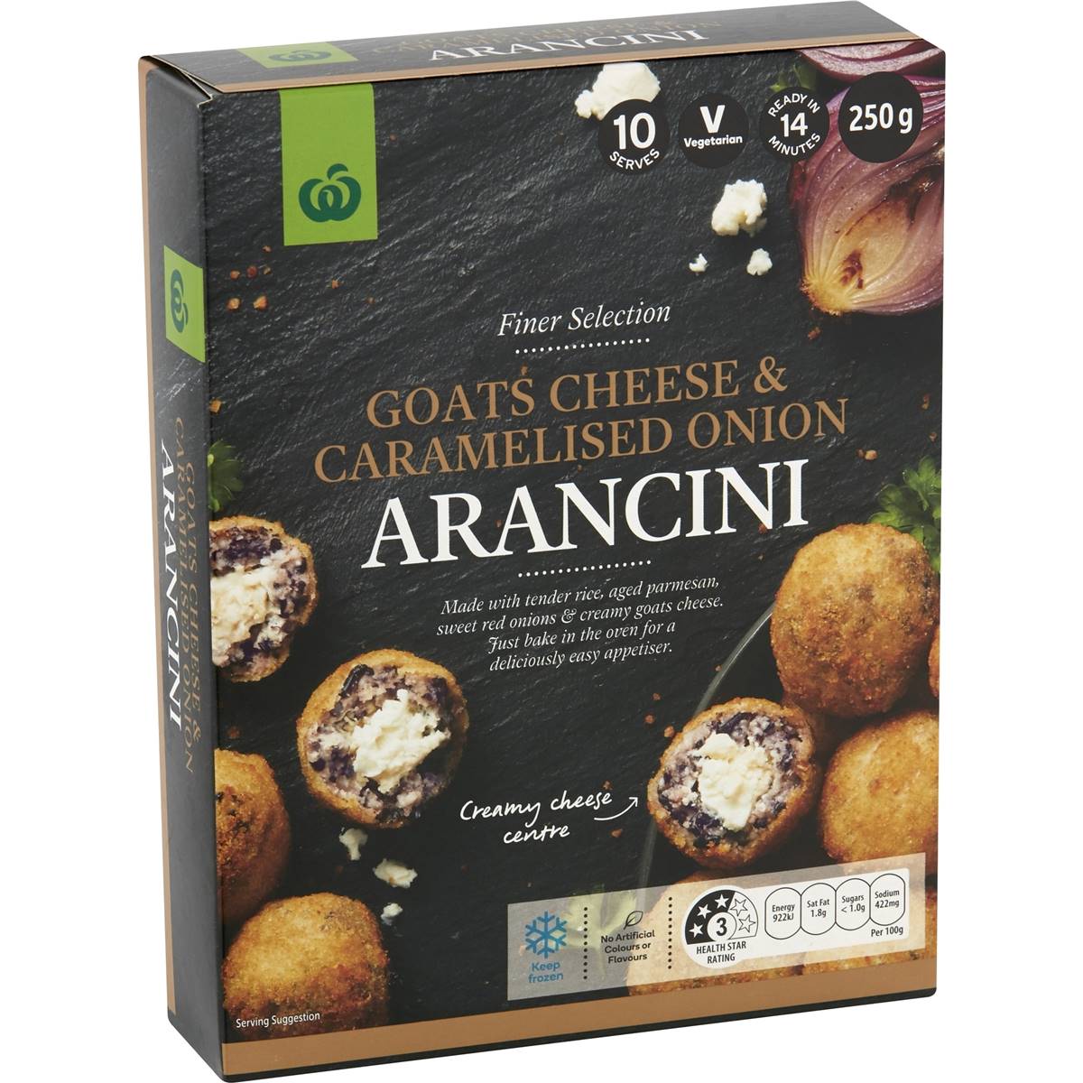Calories in Woolworths Goats Cheese & Caramelised Onion Arancini