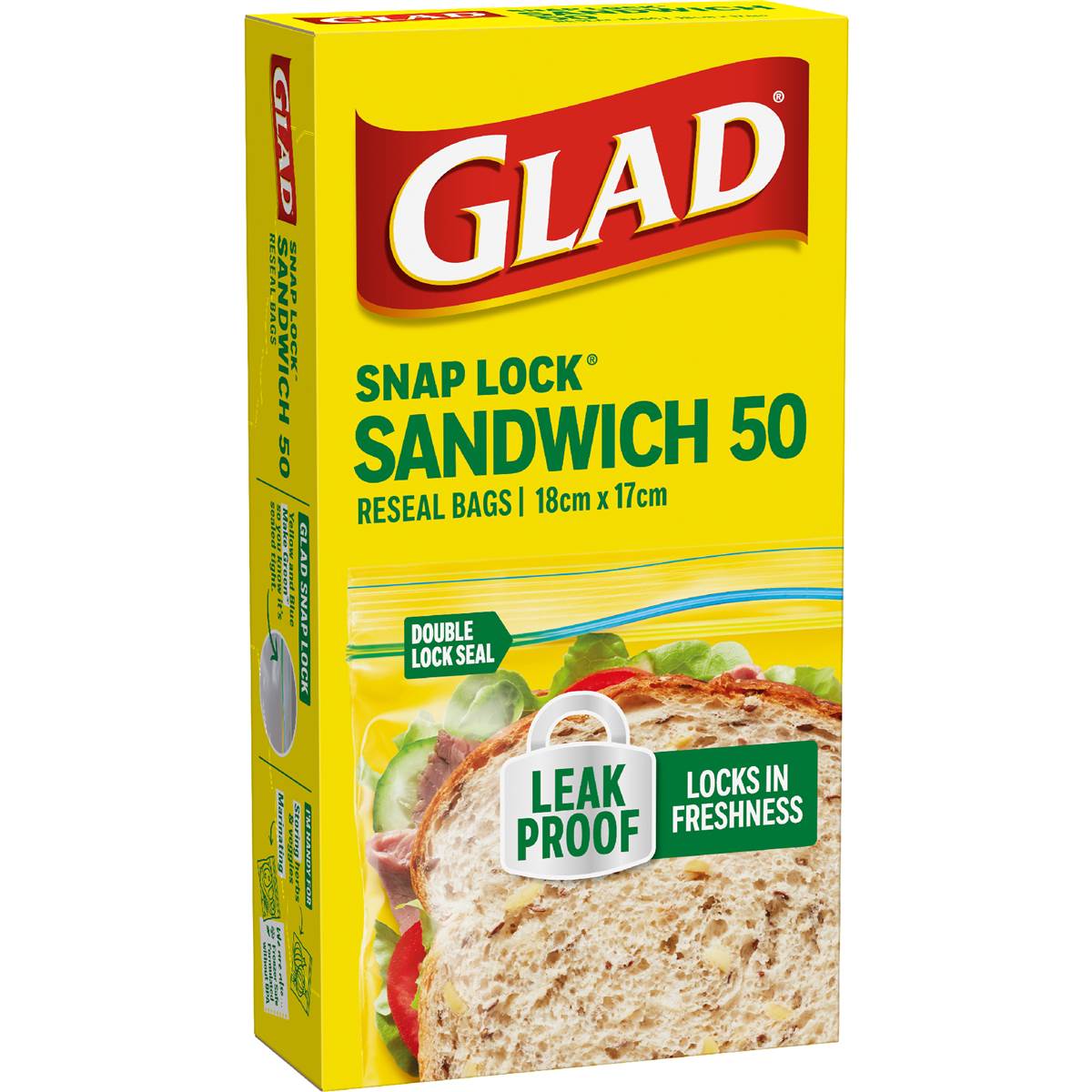 Glad Resealable Sandwich Bags 50 pack