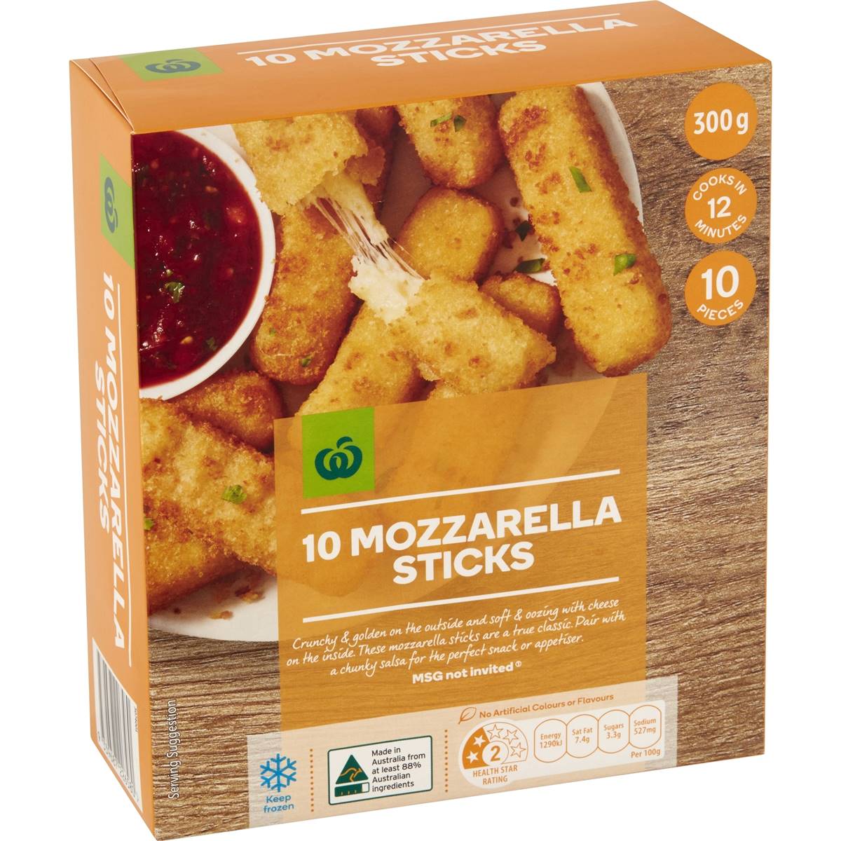 Calories in Woolworths Mozarella Sticks