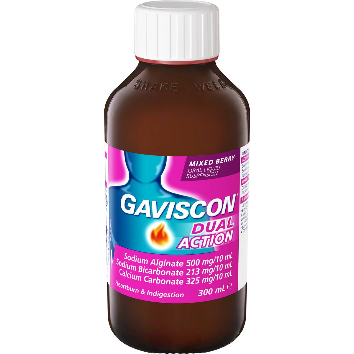 Gaviscon Dual Action Heartburn & Indigestion Liquid Berry 300mL