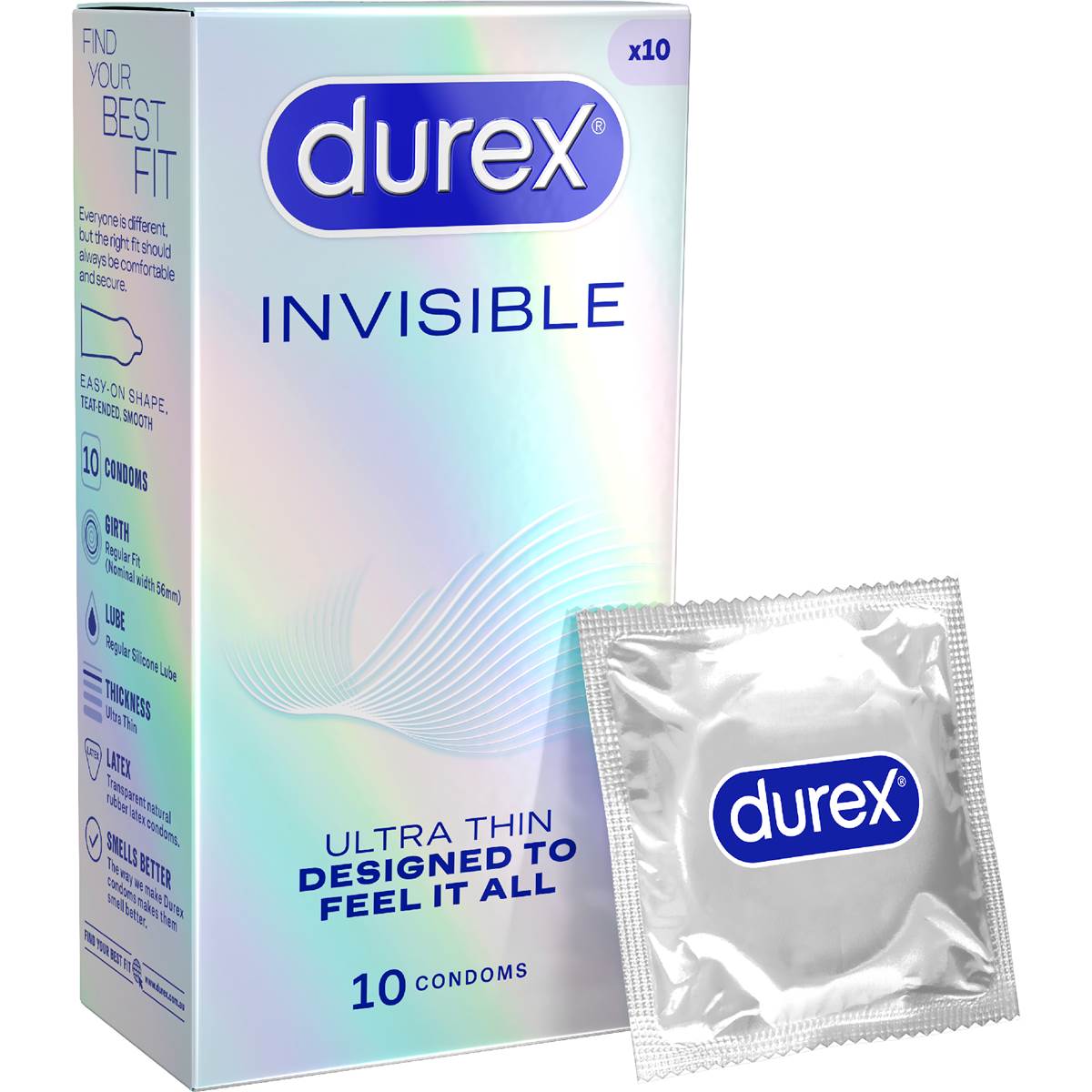 Durex Invisible Ultra Thin Regular Fit Condoms